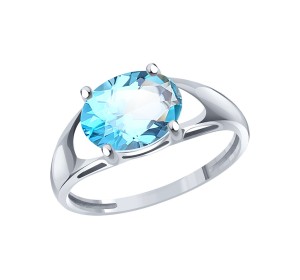 Кольцо из белого золота с топазом