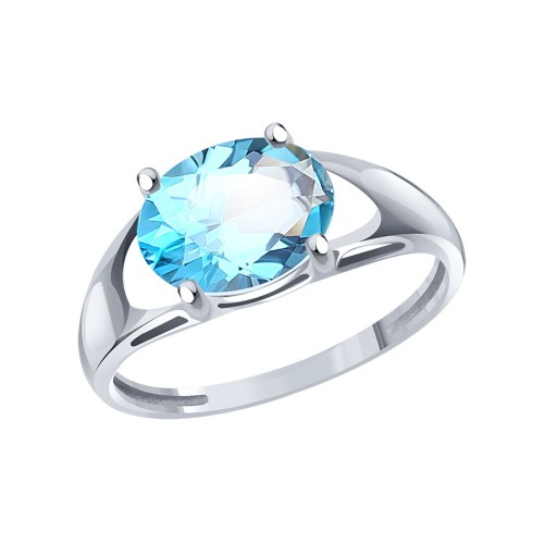 Кольцо из белого золота с топазом