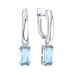 Серьги висячие из белого золота с топазом