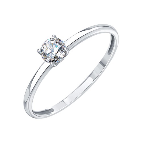 Кольцо из белого золота с фианитом