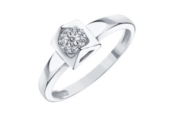 Кольцо из белого золота с бриллиантом