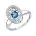 Кольцо из белого золота с лондон топазом