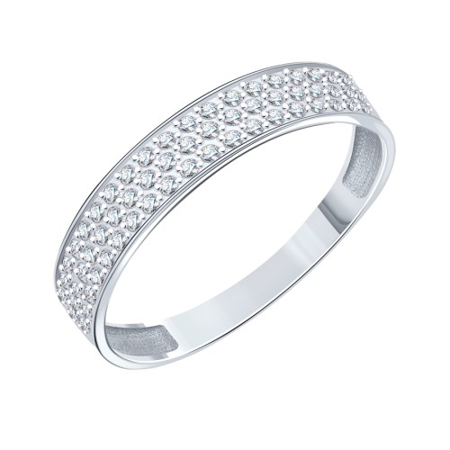 Кольцо из белого золота с фианитом