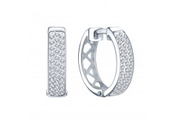 Серьги классические из белого золота с фианитом