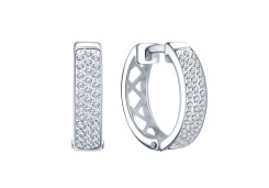 Серьги классические из белого золота с фианитом