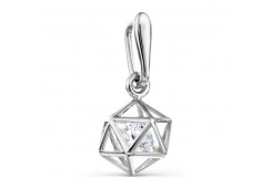 Подвеска из белого золота 585 пробы с кристаллом Сваровски