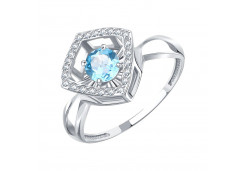 Кольцо из белого золота с топазом