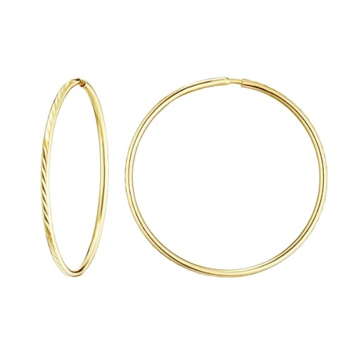 Серьги конго из желтого золота