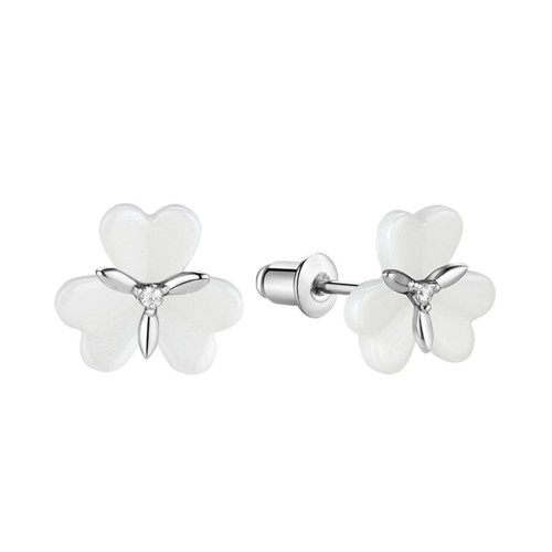 Серебряные cерьги пусеты (гвоздики) с керамикой