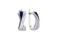 Серебряные cерьги классические с керамикой