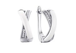 Серебряные cерьги классические с керамикой