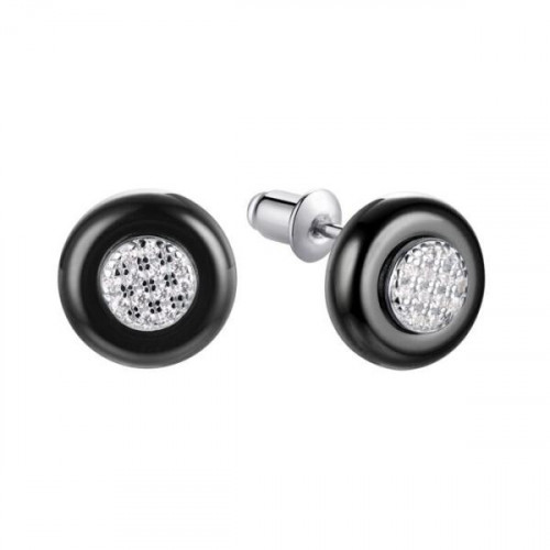 Серебряные cерьги пусеты (гвоздики) с керамикой