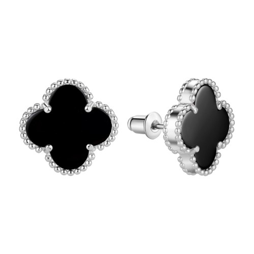 Серебряные cерьги пусеты (гвоздики) с керамикой