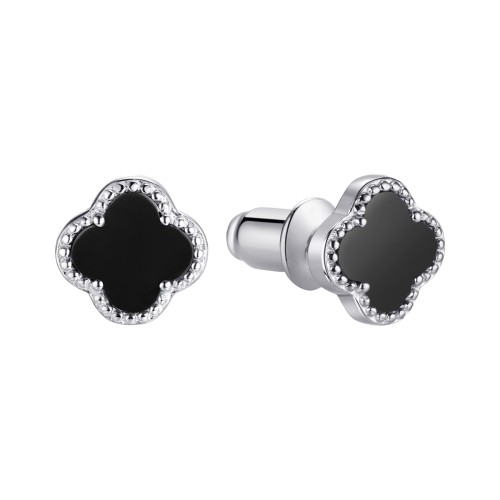 Серебряные cерьги пусеты (гвоздики) с керамикой