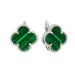 Серебряные cерьги классические с малахитом