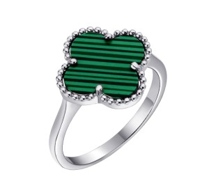 Серебряное кольцо с малахитом