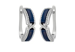 Серебряные cерьги классические с керамикой