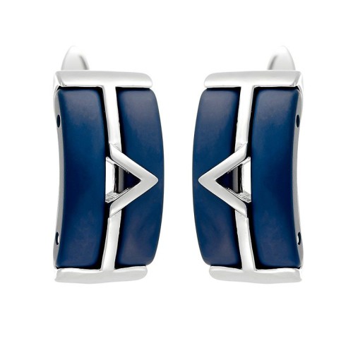 Серебряные cерьги классические с керамикой