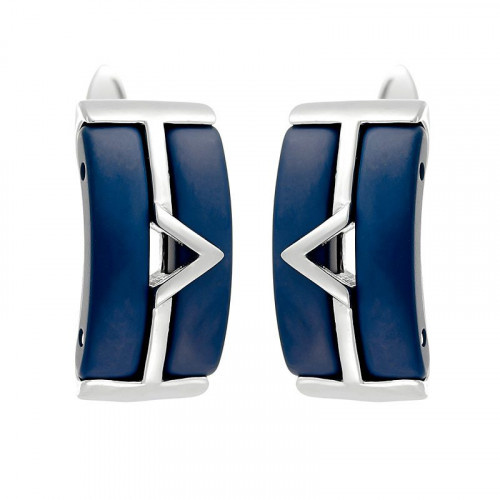 Серебряные cерьги классические с керамикой