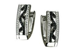 Серебряные cерьги классические с фианитом