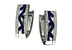 Серебряные cерьги классические с корундом