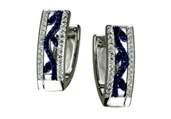 Серебряные cерьги классические с корундом