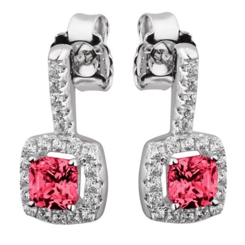 Серебряные cерьги пусеты (гвоздики) с фианитом