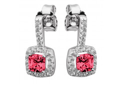 Серебряные cерьги пусеты (гвоздики) с фианитом