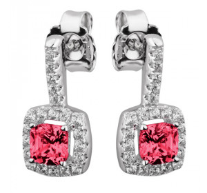 Серебряные cерьги пусеты (гвоздики) с фианитом