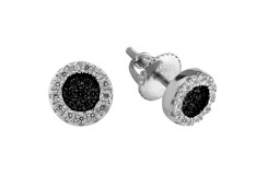 Серебряные cерьги пусеты (гвоздики) с фианитом