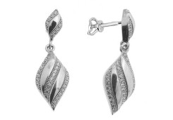 Серебряные cерьги пусеты (гвоздики) с фианитом