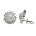 Серебряные cерьги пусеты (гвоздики) с фианитом