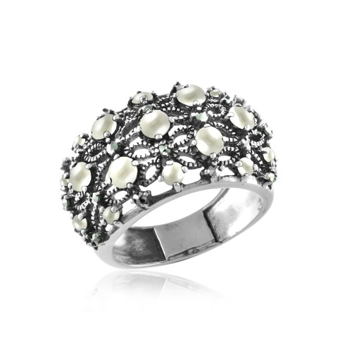 Серебряное кольцо с жемчугом
