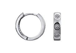 Серебряные cерьги классические с фианитом