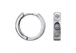 Серебряные cерьги классические с фианитом