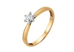 Золотое кольцо с бриллиантом