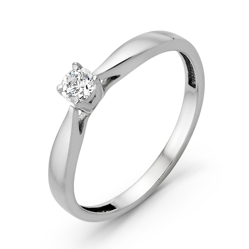 Кольцо из белого золота с бриллиантом