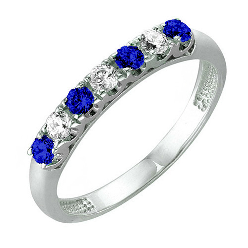 Кольцо из белого золота с сапфиром