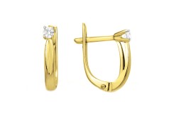 Серьги из желтого золота с бриллиантом