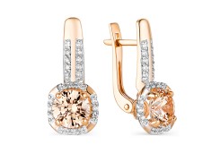 Золотые cерьги с фианитом