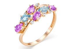 Золотое кольцо с полудрагоценными камнями
