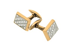 Запонки из золота с фианитом