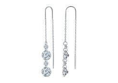 Серебряные cерьги классические с фианитом
