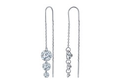 Серебряные cерьги классические с фианитом