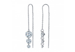 Серебряные cерьги классические с фианитом