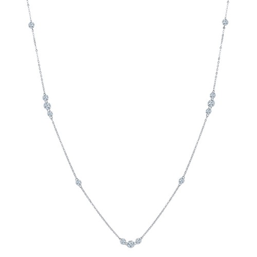 Серебряное колье с фианитом