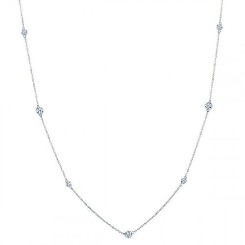 Серебряное колье с фианитом