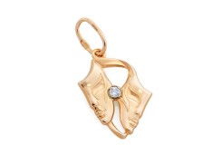Золотая подвеска с фианитом