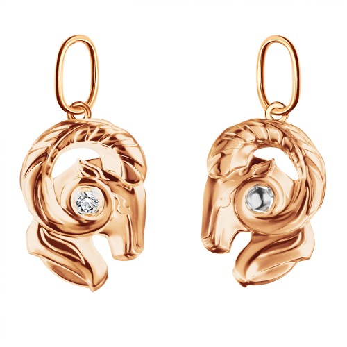 Золотая подвеска с фианитом