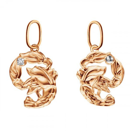 Золотая подвеска с фианитом